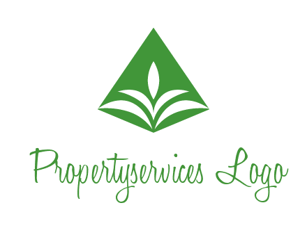 abstract plant in rhombus agriculture logo