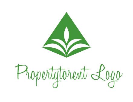 abstract plant in rhombus agriculture logo