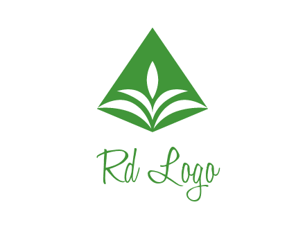 abstract plant in rhombus agriculture logo