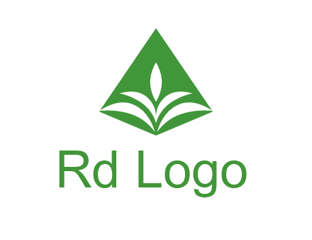 abstract plant in rhombus agriculture logo