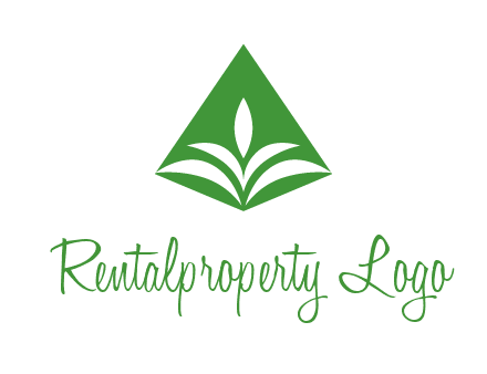 abstract plant in rhombus agriculture logo