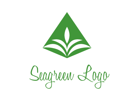 abstract plant in rhombus agriculture logo