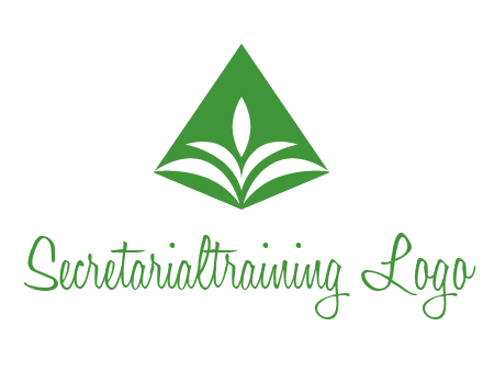 abstract plant in rhombus agriculture logo