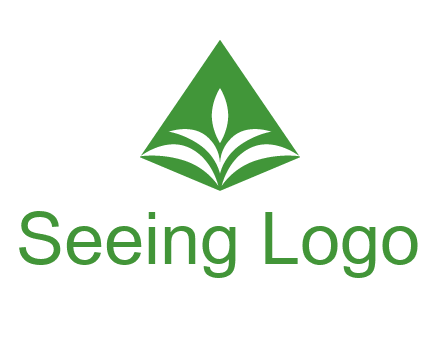 abstract plant in rhombus agriculture logo