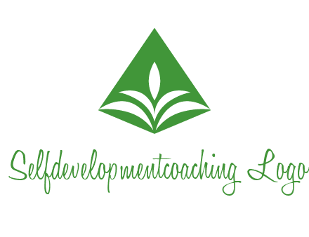 abstract plant in rhombus agriculture logo