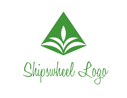abstract plant in rhombus agriculture logo