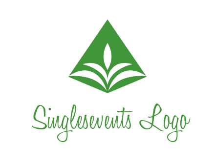 abstract plant in rhombus agriculture logo
