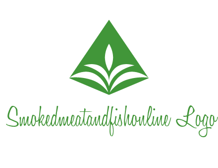 abstract plant in rhombus agriculture logo