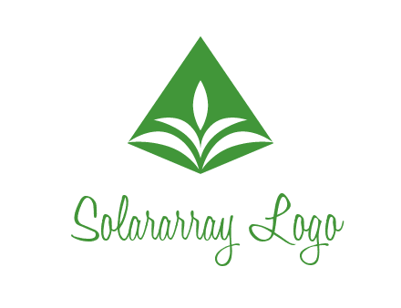 abstract plant in rhombus agriculture logo