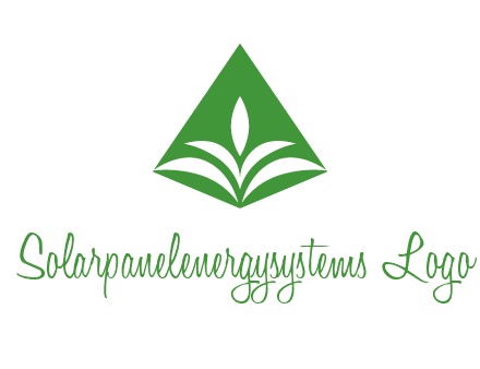 abstract plant in rhombus agriculture logo