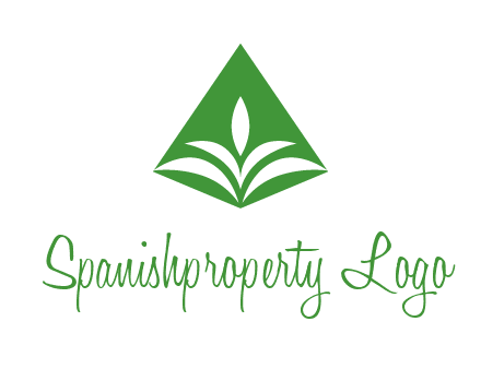 abstract plant in rhombus agriculture logo