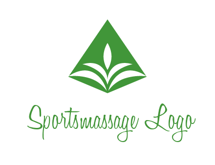 abstract plant in rhombus agriculture logo