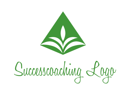 abstract plant in rhombus agriculture logo