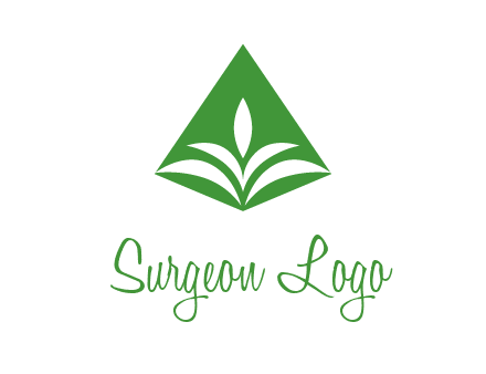 abstract plant in rhombus agriculture logo