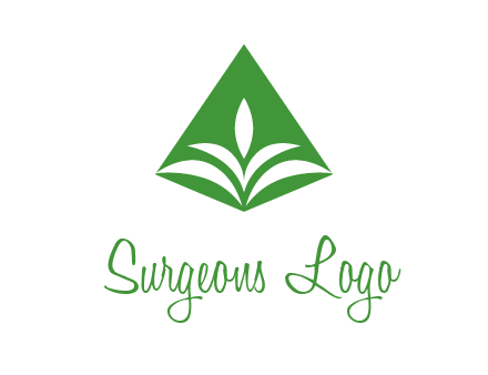 abstract plant in rhombus agriculture logo