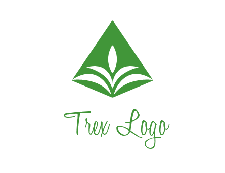 abstract plant in rhombus agriculture logo