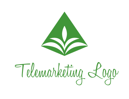 abstract plant in rhombus agriculture logo