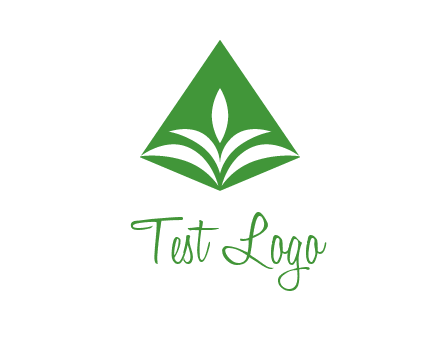 abstract plant in rhombus agriculture logo