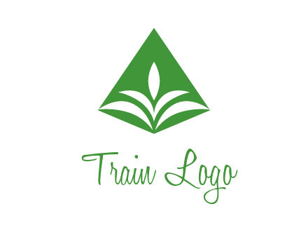 abstract plant in rhombus agriculture logo