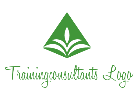 abstract plant in rhombus agriculture logo