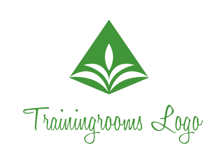 abstract plant in rhombus agriculture logo