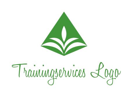 abstract plant in rhombus agriculture logo
