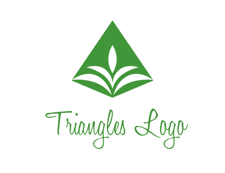abstract plant in rhombus agriculture logo