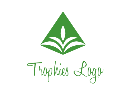 abstract plant in rhombus agriculture logo