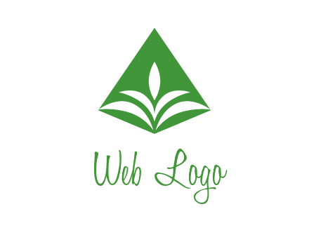 abstract plant in rhombus agriculture logo
