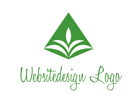 abstract plant in rhombus agriculture logo