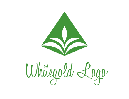 abstract plant in rhombus agriculture logo
