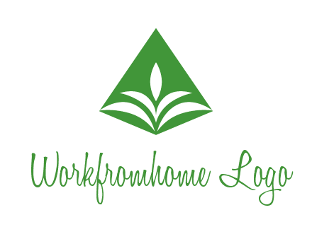 abstract plant in rhombus agriculture logo