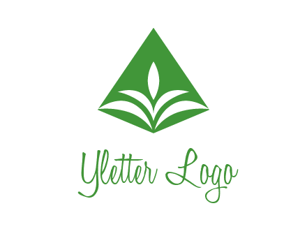 abstract plant in rhombus agriculture logo