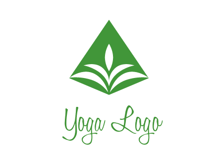 abstract plant in rhombus agriculture logo