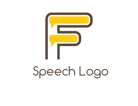 letter f incorporated with speech bubbles logo