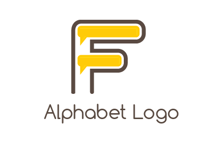 letter f incorporated with speech bubbles logo