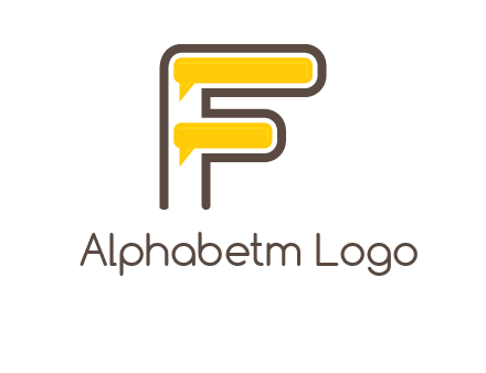 letter f incorporated with speech bubbles logo