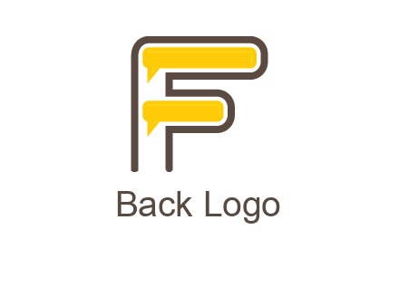 letter f incorporated with speech bubbles logo