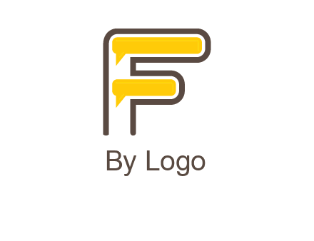letter f incorporated with speech bubbles logo