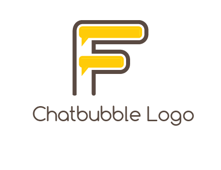 letter f incorporated with speech bubbles logo