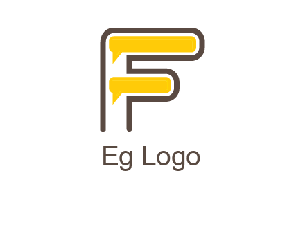 letter f incorporated with speech bubbles logo