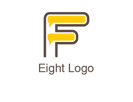 letter f incorporated with speech bubbles logo