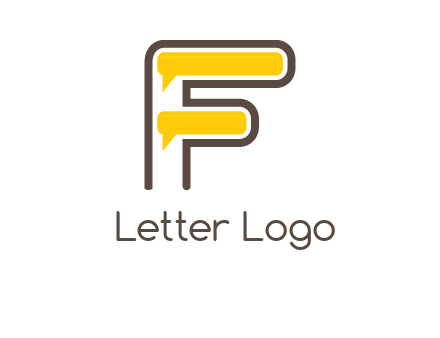 letter f incorporated with speech bubbles logo