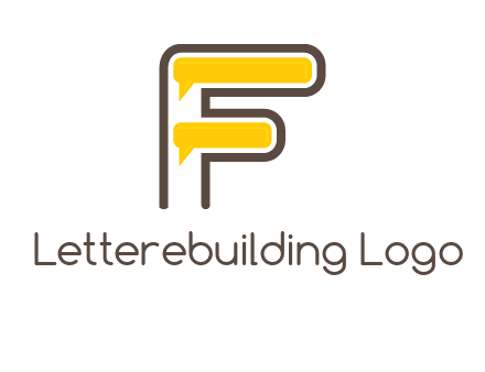 letter f incorporated with speech bubbles logo