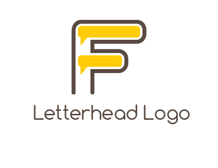 letter f incorporated with speech bubbles logo