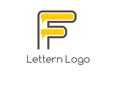 letter f incorporated with speech bubbles logo