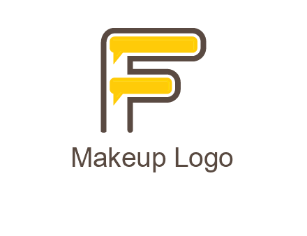 letter f incorporated with speech bubbles logo