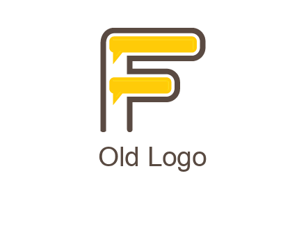 letter f incorporated with speech bubbles logo