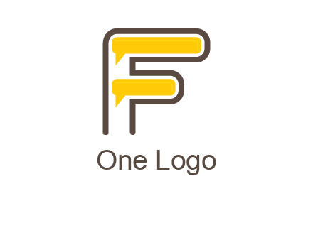 letter f incorporated with speech bubbles logo