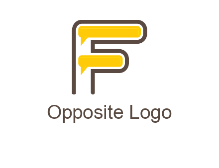 letter f incorporated with speech bubbles logo